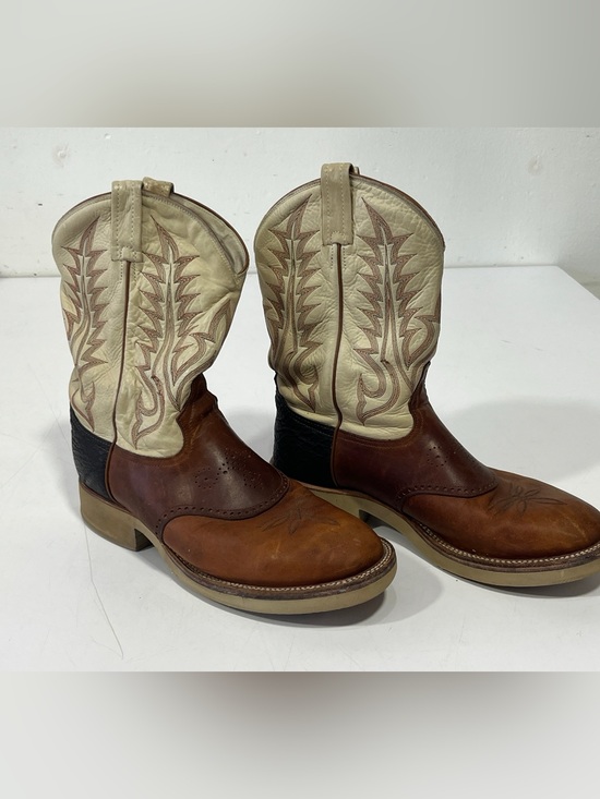 Tony Lama Other - Tony Lama Two-Tone Brown and Cream Western Cowboy Boots